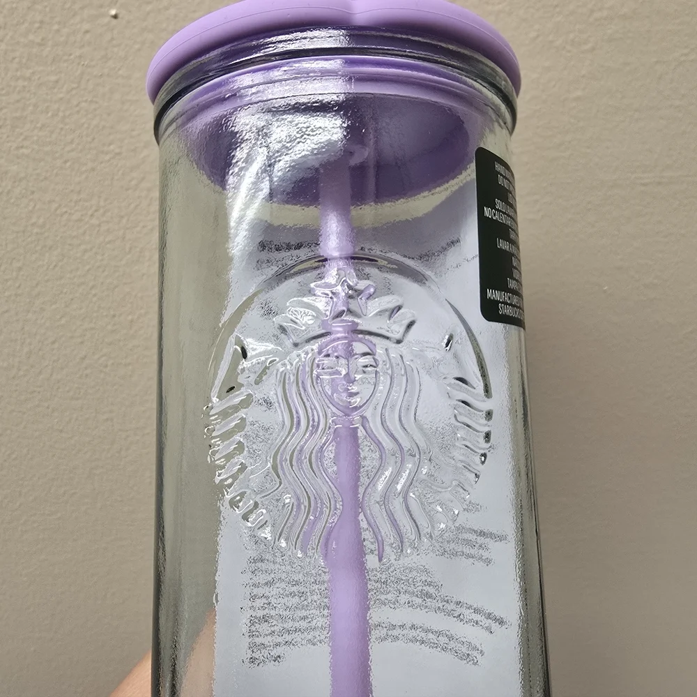 NWT Starbucks 2026 Easter LATAM Recycled Glass With Silicon Flower Shaped Lid